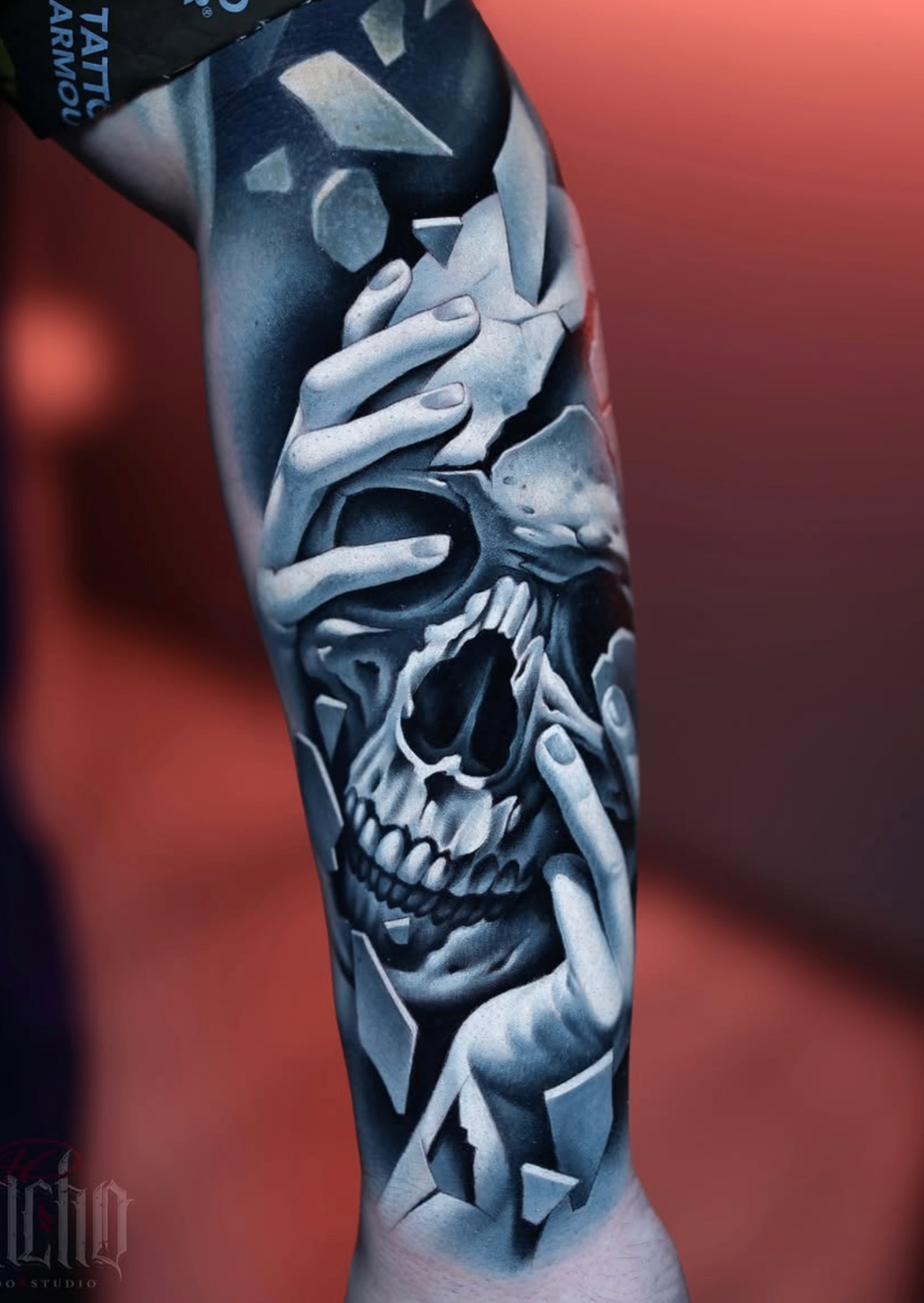 A.D. Pancho tattoo — Plate 04 · Black & grey