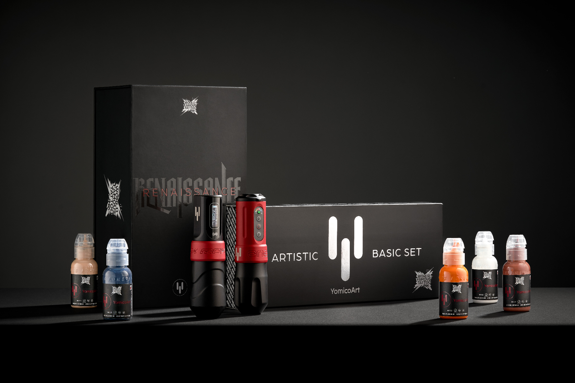 Artistic Basic Set packaging with FK Irons machines and Yomico bottles